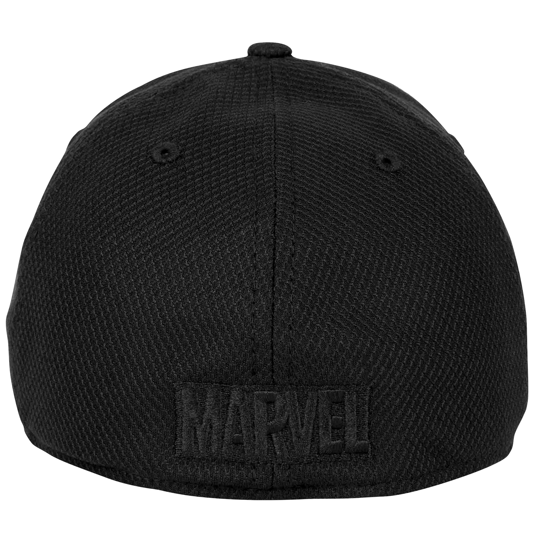 Daredevil Logo Black on Black New Era 39Thirty Fitted Hat